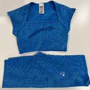 Gymshark safari Blue Patterned Activewear